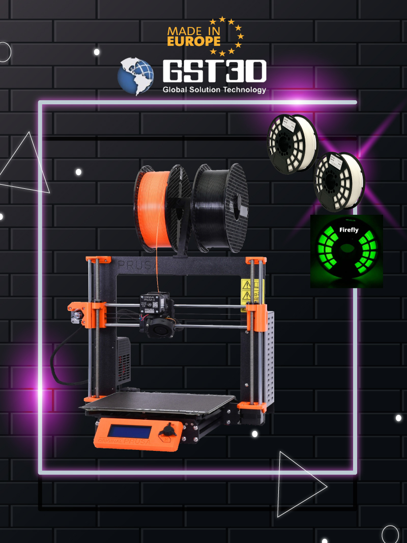 Impresora3D Prusa i3 MK3S+ adicional Pack 3 Filamentos