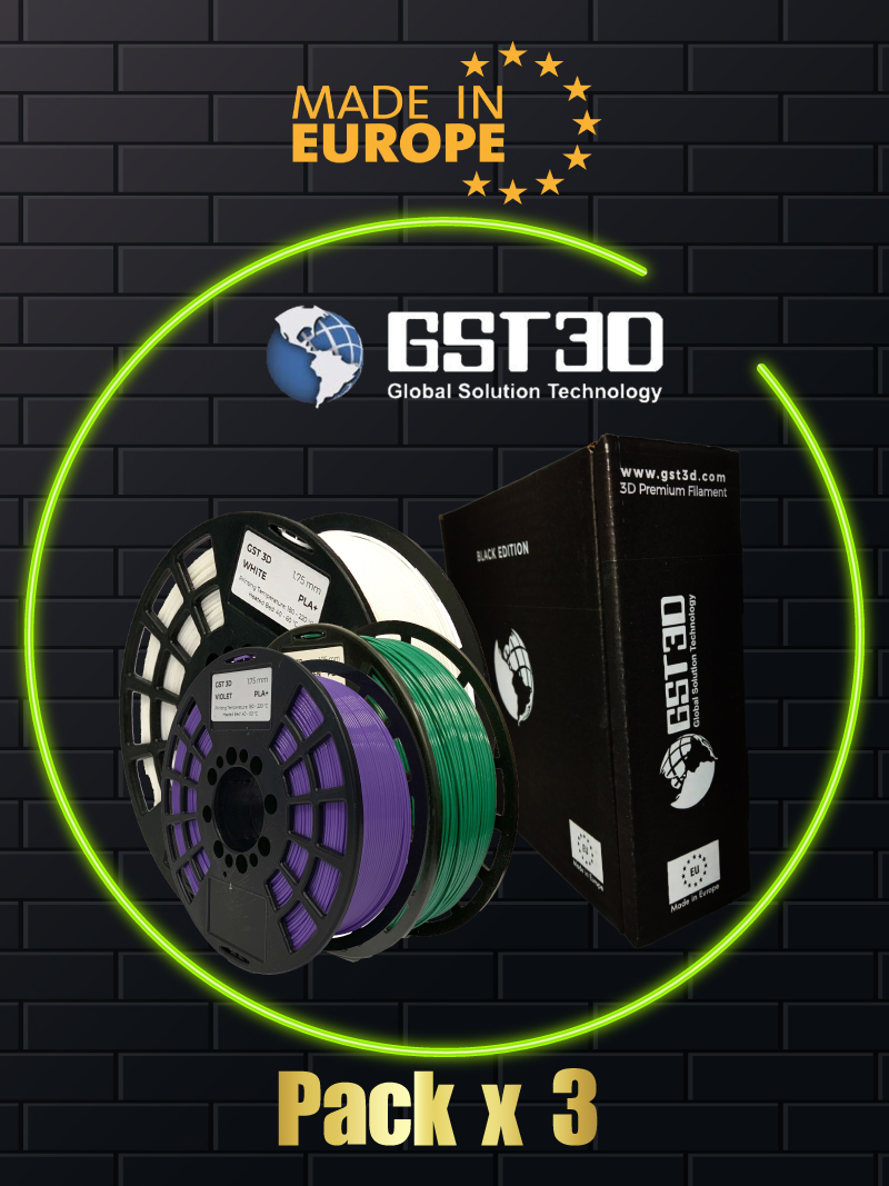Pack 3 Filamentos PLA+ GST3D